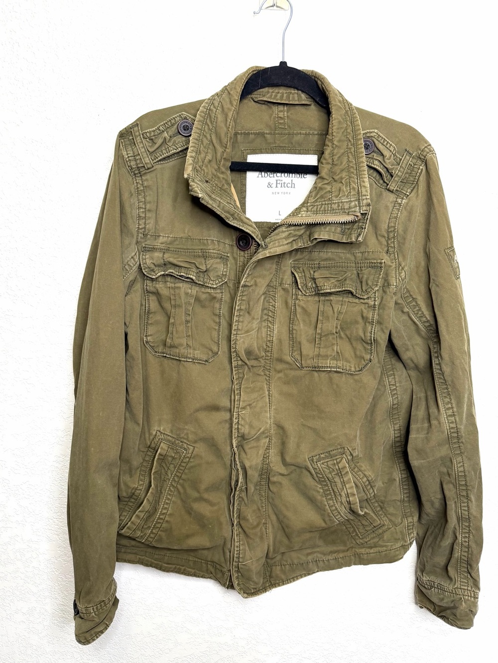 Abercrombie & Fitch Sentinel Military Field Jacket Mens Sz L Green VTG Utility